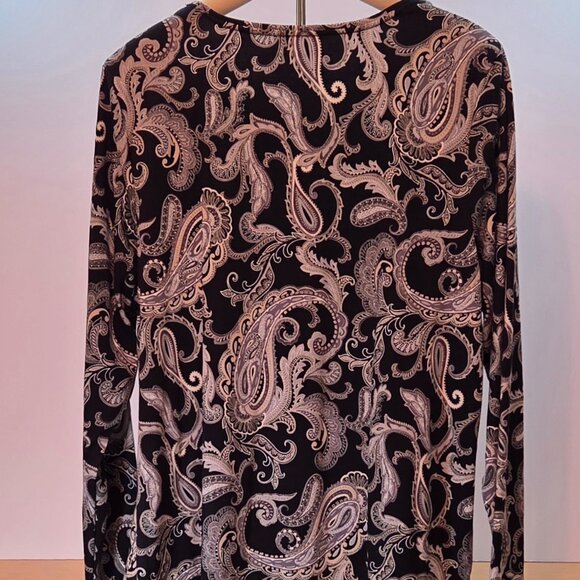 NWT - Croft & Barrow Classic Long Sleeve Paisley Print 100% Cotton Tee – Size 1X - Picture 10 of 11